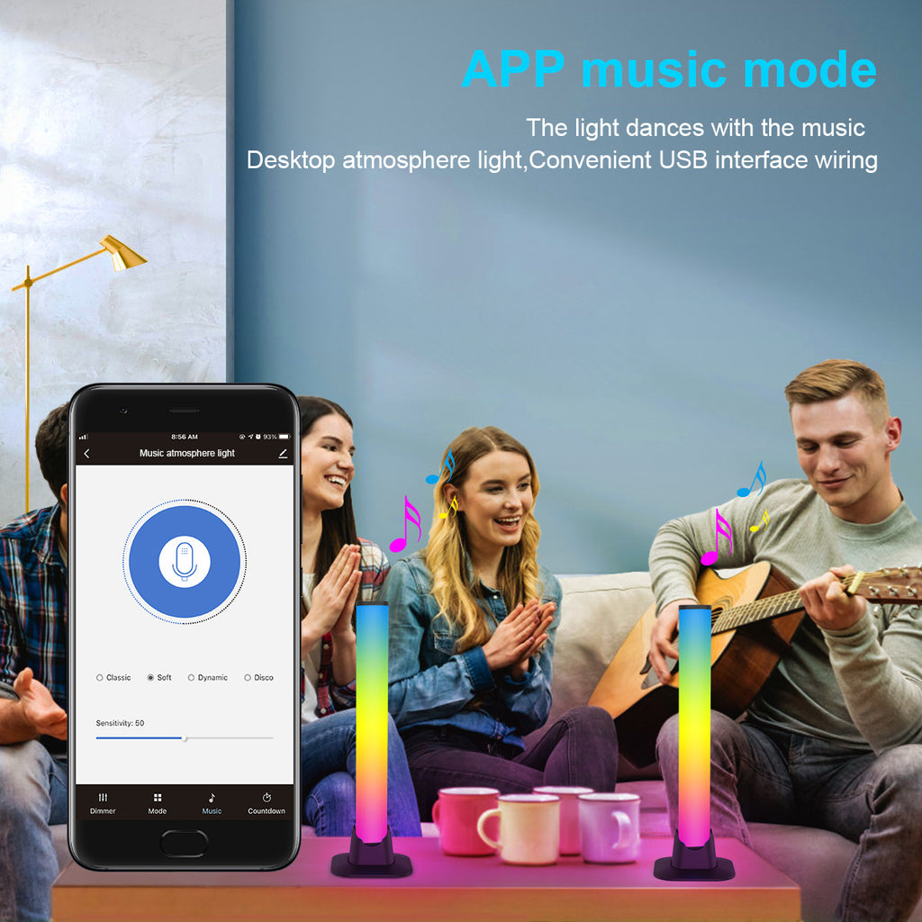 Exclusive Supply LED Bluetooth Desktop Lamp USB Computer Ambient Light RGB Magic Color WIFI Intelligent Sound Pickup Ambient Light