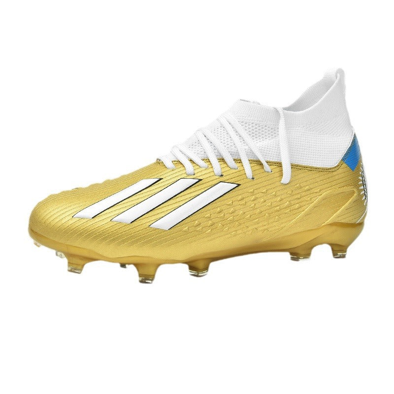 High-top Unisex Youth Soccer Shoes with Broken and Long Spikes for Grass Field Competition Training Student Sports Shoes