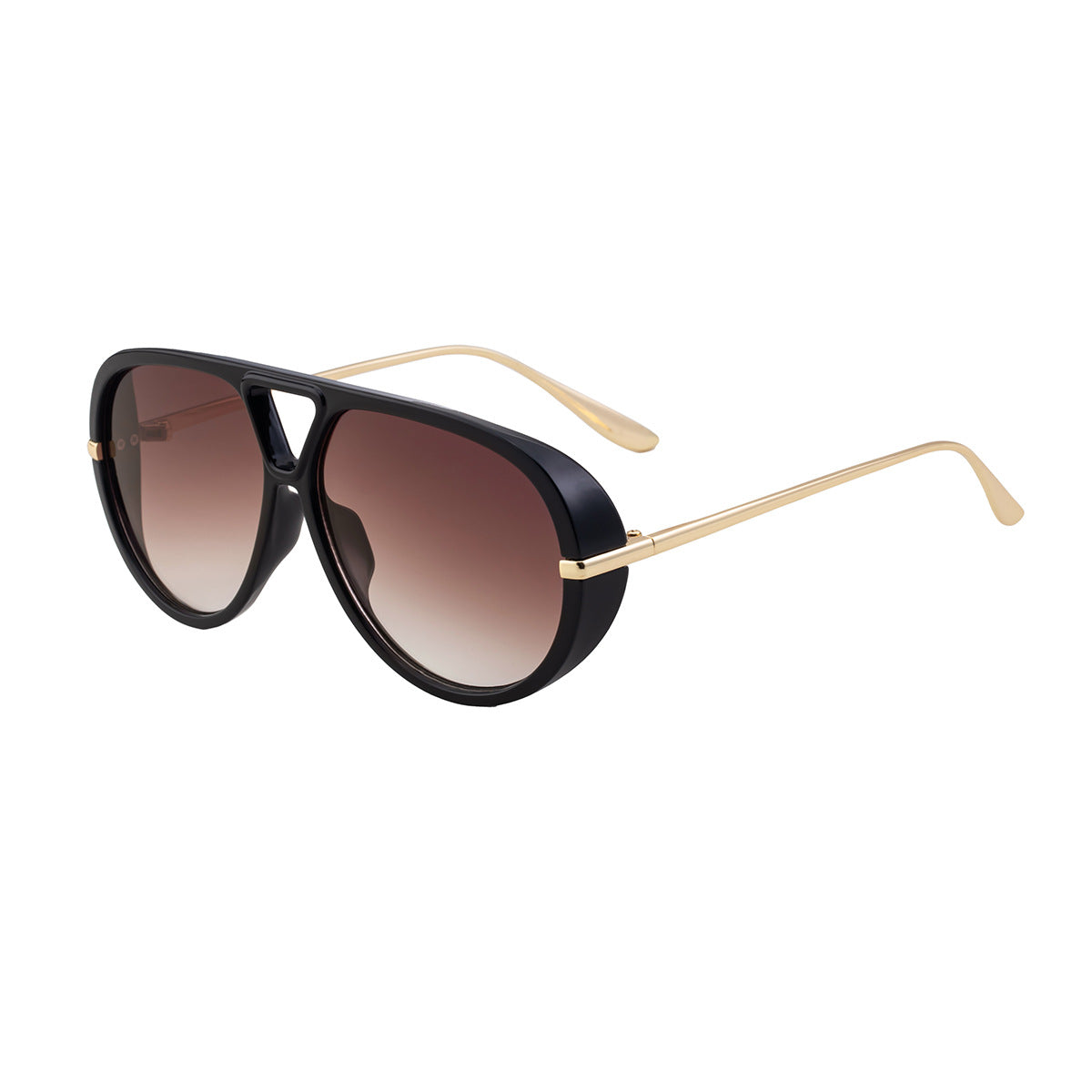 2025New European and American Style Toad Sunglasses for Men, Double Bridge Aviator Glasses, Outdoor Sun Protection Sunglasses for Men