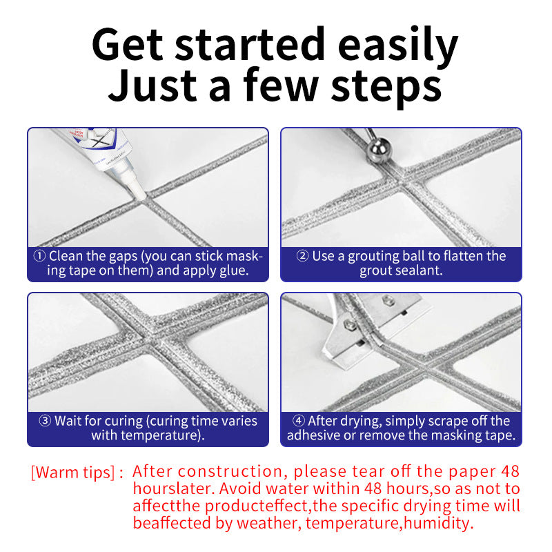 Tile Grout Water-Based Tile Floor Tile Grout Waterproof Mildew-Proof Sink Toilet Hand-Squeeze Grout
