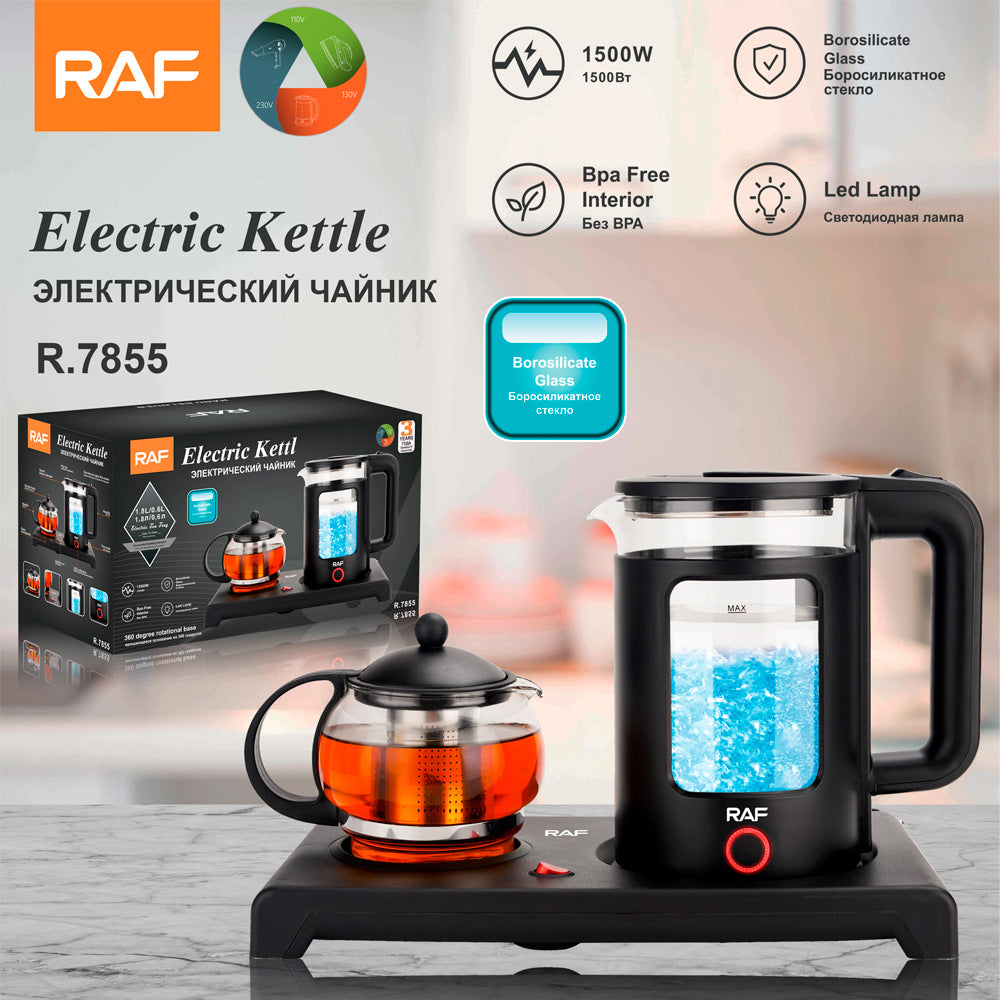 RAF European Standard Tea Set Electric Kettle1.8L+0.6L Insulated Electric Kettle Tea Set Tray