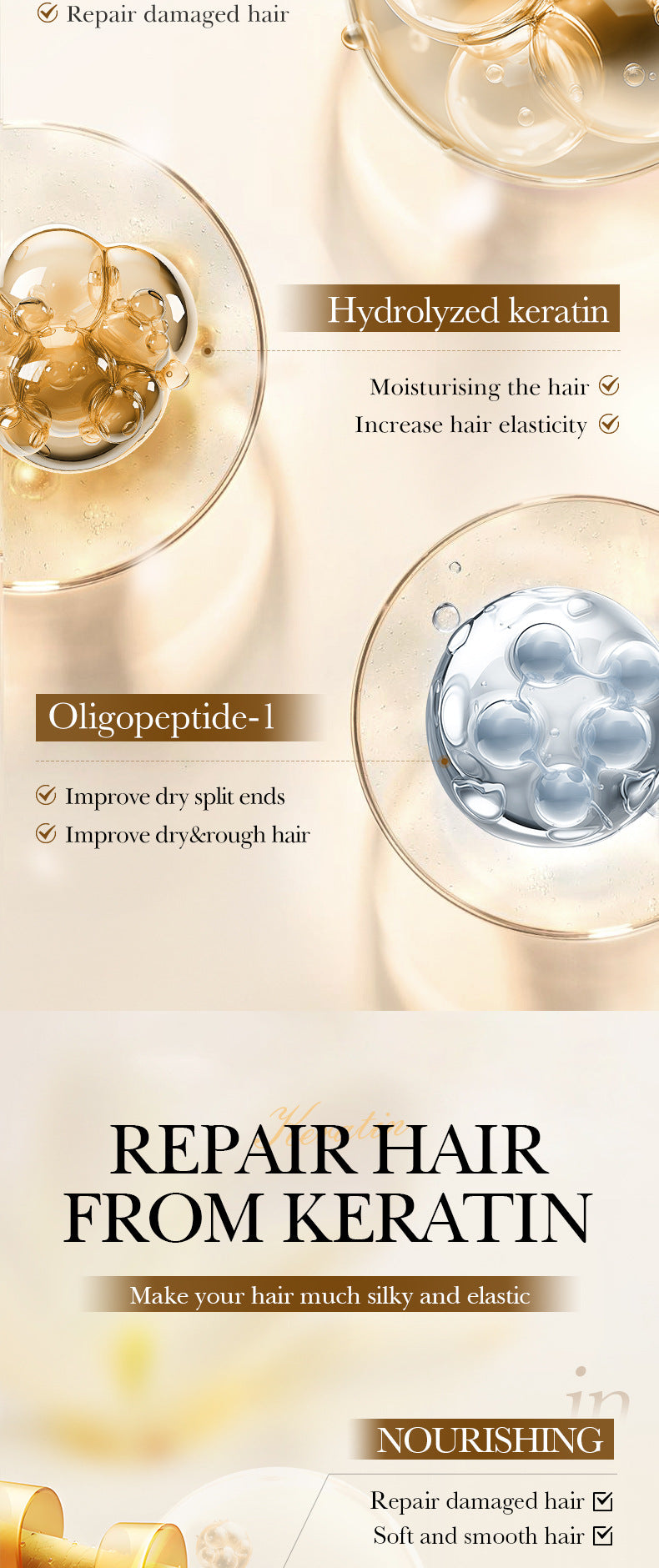 Keratin Peptide Conditioner SADOER Smooth Nourishing Hair Conditioner Cross-Border Wholesale