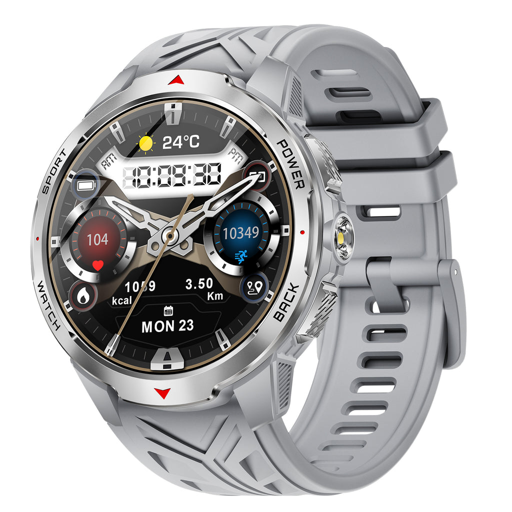 KT88Smart Watch Bluetooth Call Heart Rate Pedometer Sleep Compass Flashlight Deep Waterproof Three-Proof Sports