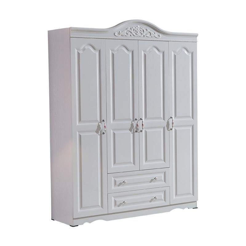 Economical Cabinet Three or Four Doors Bedroom Wardrobe Storage Panel Multi-Functional Assembly European Style Multi-Functional Storage Closet