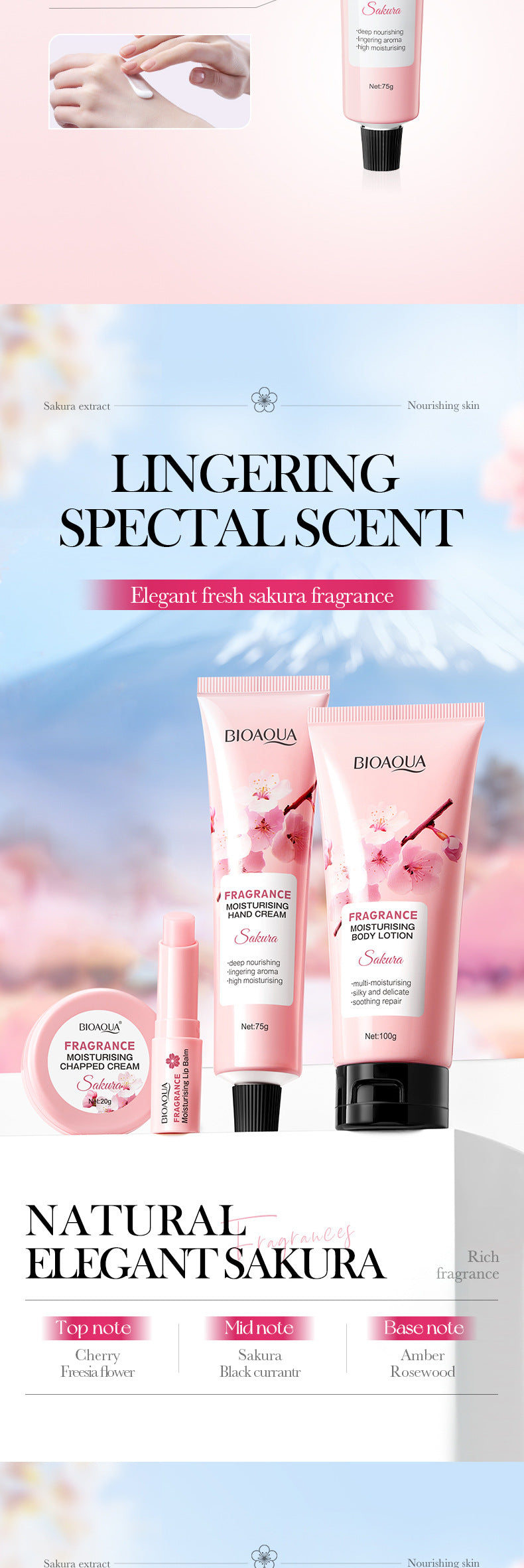 Sakura Series Winter Moisturizing Luxurious Set BIOAOUA Hydration Kit  Wholesale