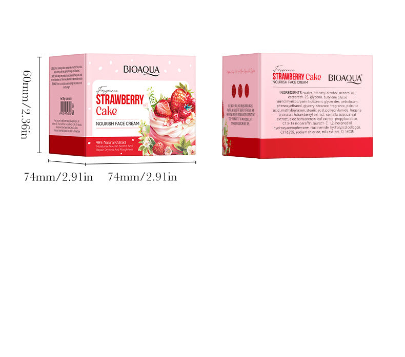 Full English Strawberry Cake Nourishing Cream BIOAOUA Moisturizing skin moisturizing cream  foreign trade wholesale
