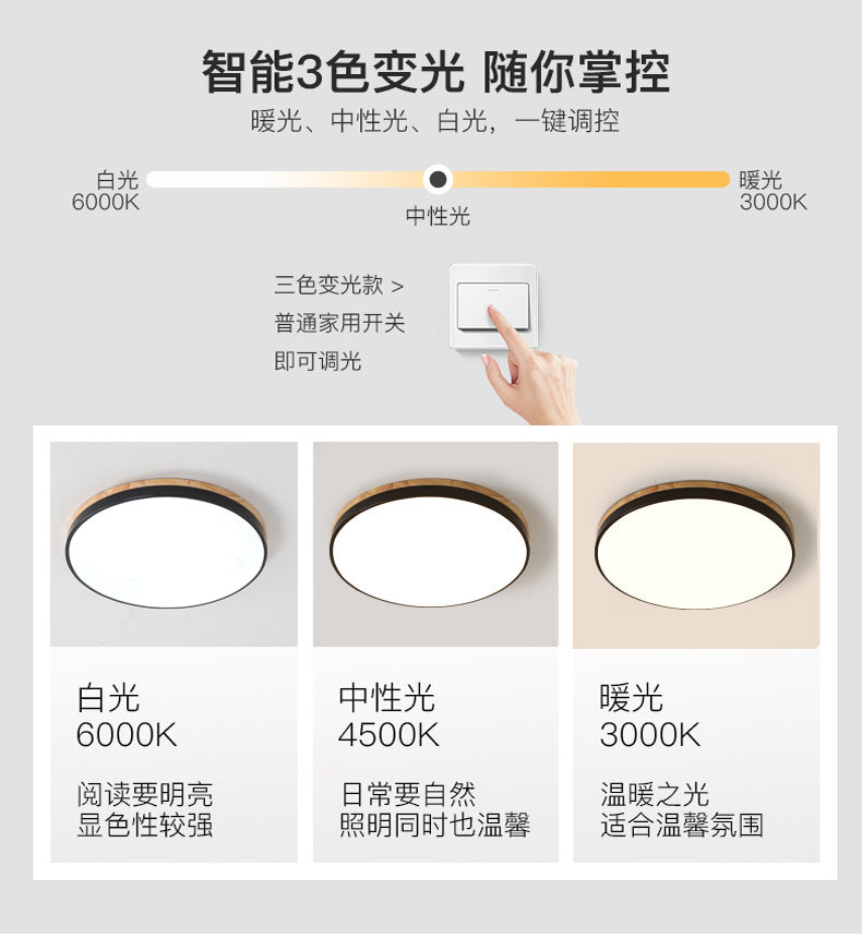 Nordic Solid Wood Macaron Ceiling Light led Round Iron Art Bedroom Lamp Living Room Lamp Home Decor