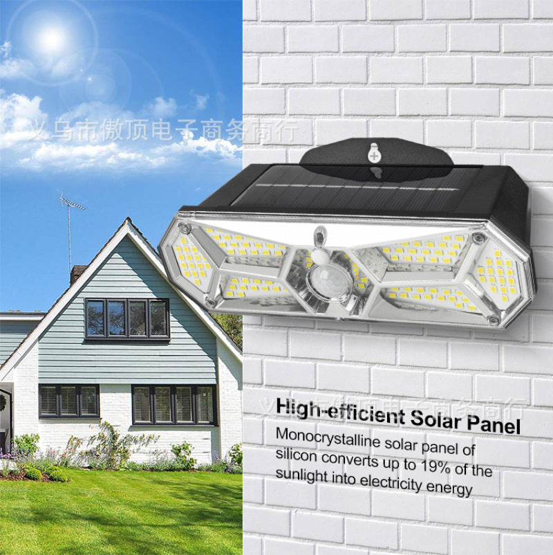 New Outdoor Solar Wall Light LED Human Body Sensor Light Waterproof Street Light Super Bright Garden Courtyard Light