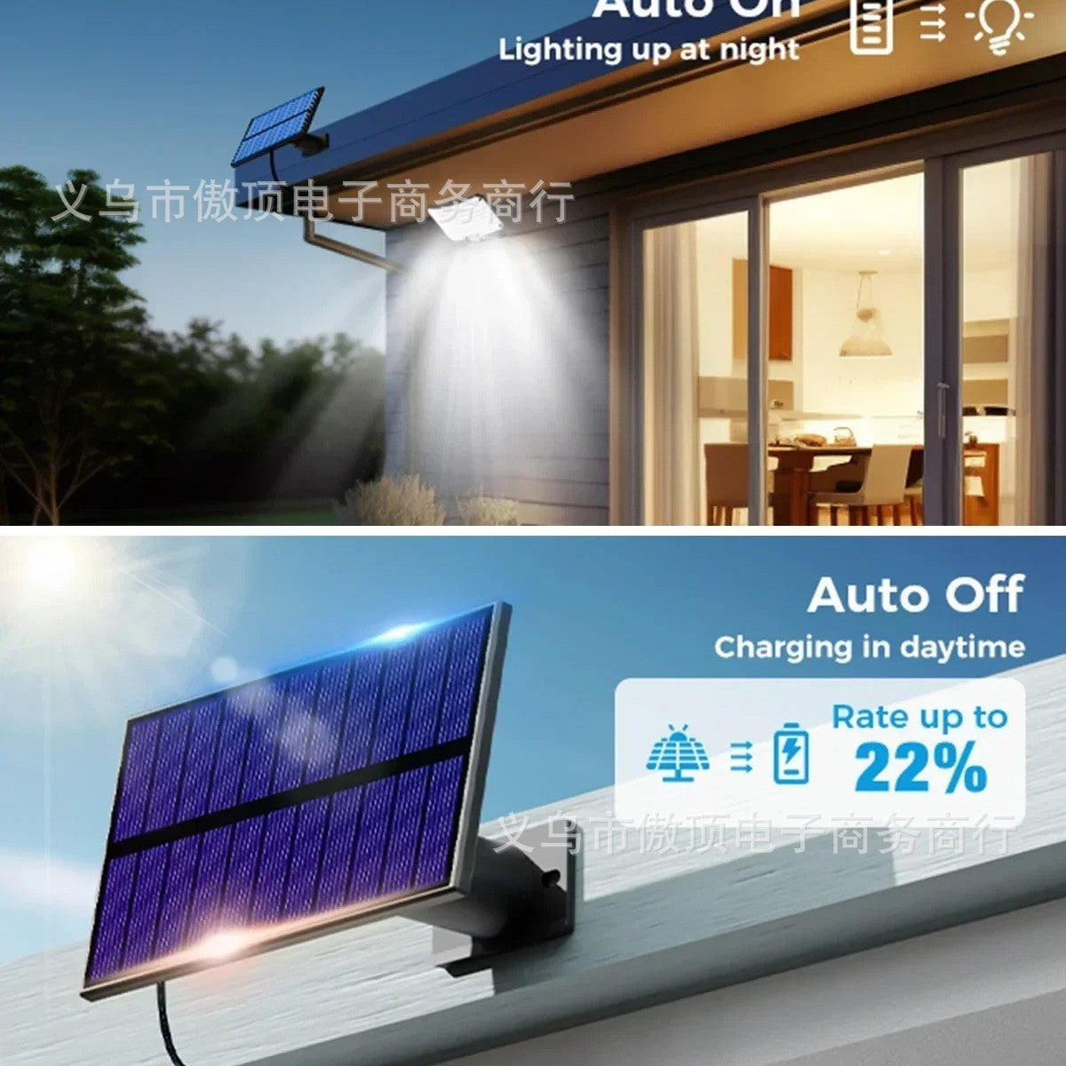 New Solar-Powered Light234LED Courtyard Waterproof Garden Villa Lighting Lamp Split Type Outdoor Lighting Lamp