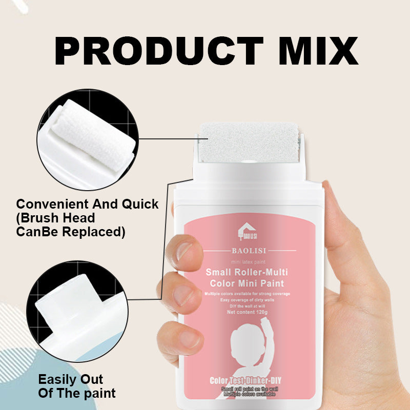 Tik Tok Same Style Small Roller Brush Paint Odorless Wall Repair Paste for Dirt and Graffiti, Latex Paint Repair