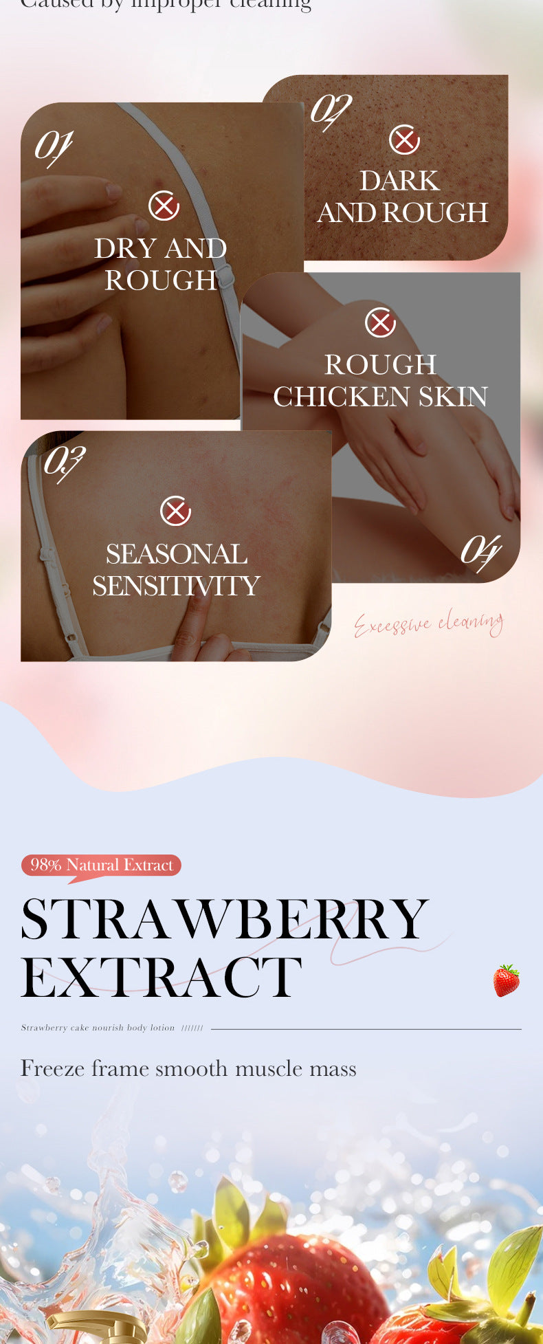 BIOAOUA Strawberry Cake Nourishing Body Lotion Moisturizing Body Lotion  Wholesale