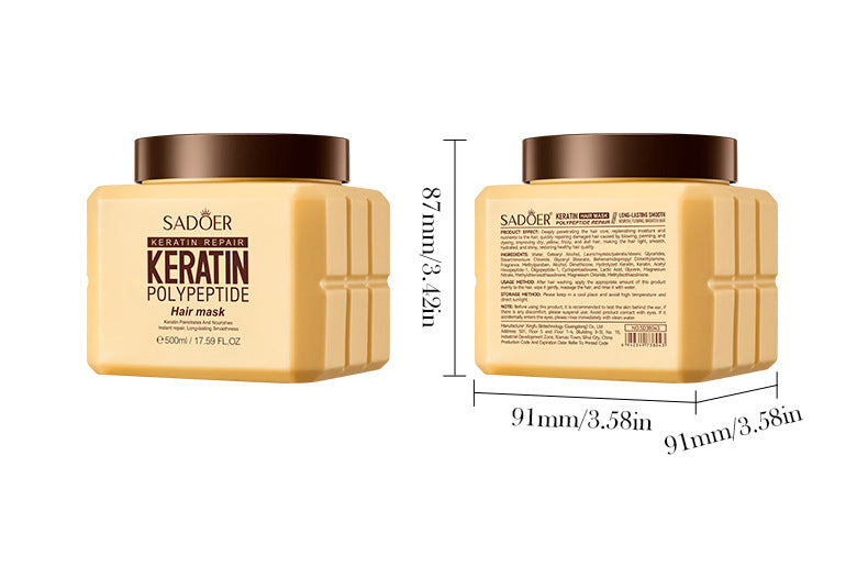Keratin Peptide Smooth Hair Mask SADOER Smooth and Fluffy Hair Conditioner Cross-Border Wholesale
