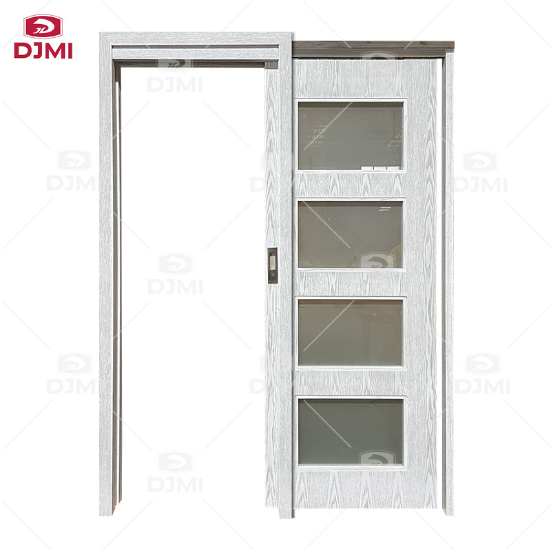 Kitchen Slide Door Interior Hidden Pocket Door Hardware Aluminum Slim Hotel Bathroom Sliding Pocket Door Smart