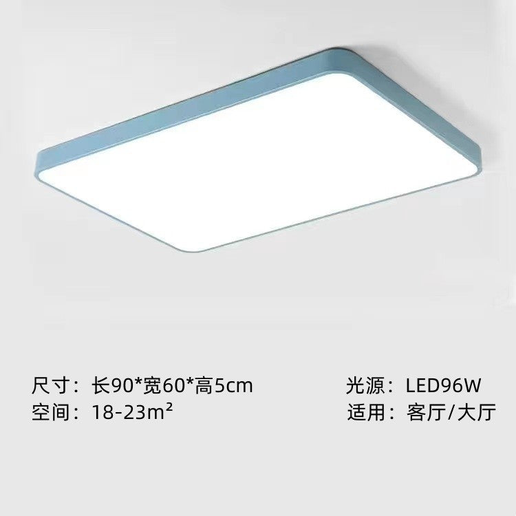 Home Living Room Lamp Rectangular Creative Macaron Ceiling Lamp Room Lamp Modern Simple Iron Art led Bedroom light