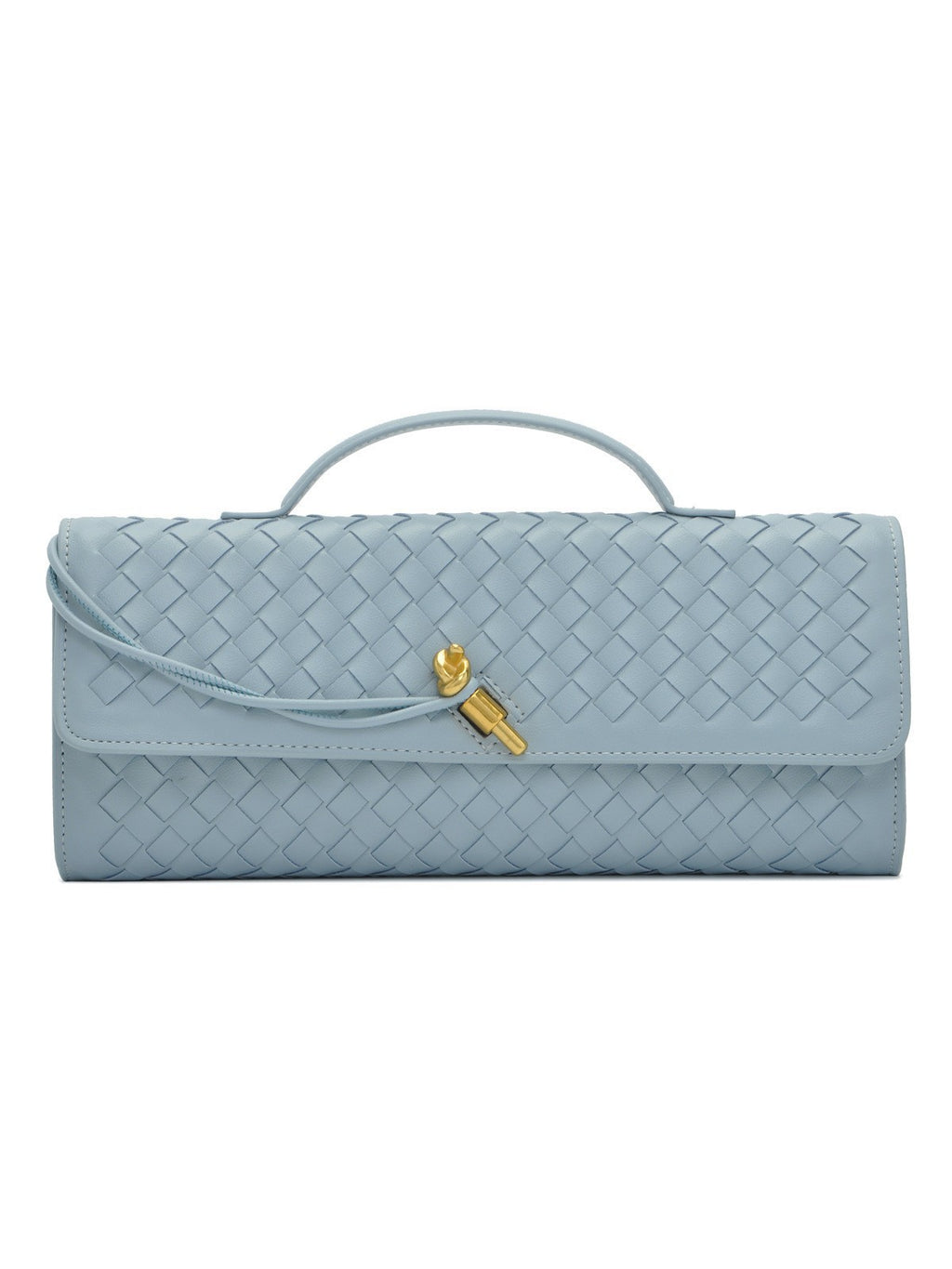 European and American Niche Woven Single Shoulder Baguette Bag Fashion Horizontal Clutch Bag Organ Lady Crossbody Bag Long Bag