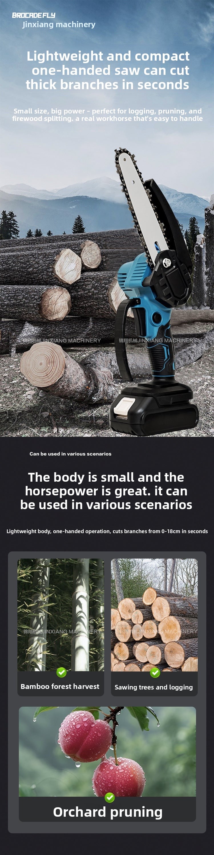 Handheld Electric Saw Small Pruning Saw Logging Saw Single Hand Saw Garden Saw Mini Electric Chain Saw Woodworking Saw4Inch6Inch