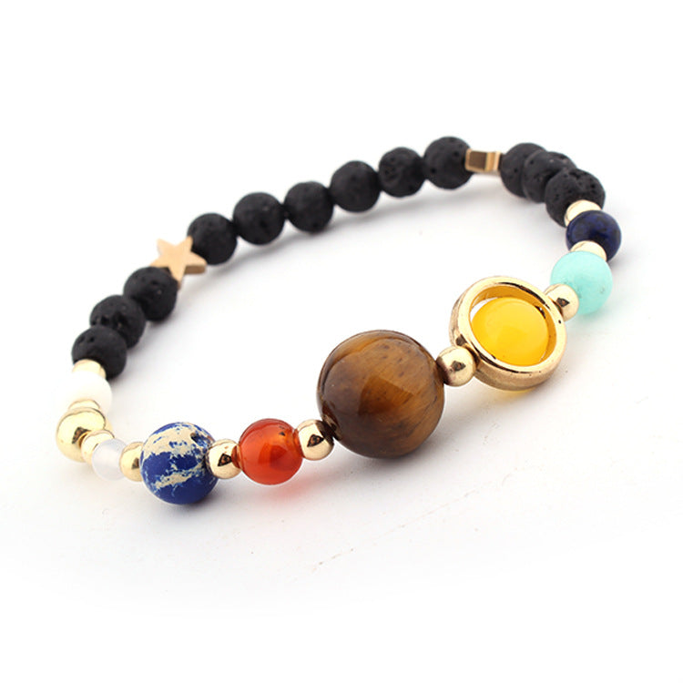 Hot-Selling Universe Galaxy Solar System Eight Planets Bracelet Guardian Star Natural Stone Bead Bracelet Seven Meridians Bracelet