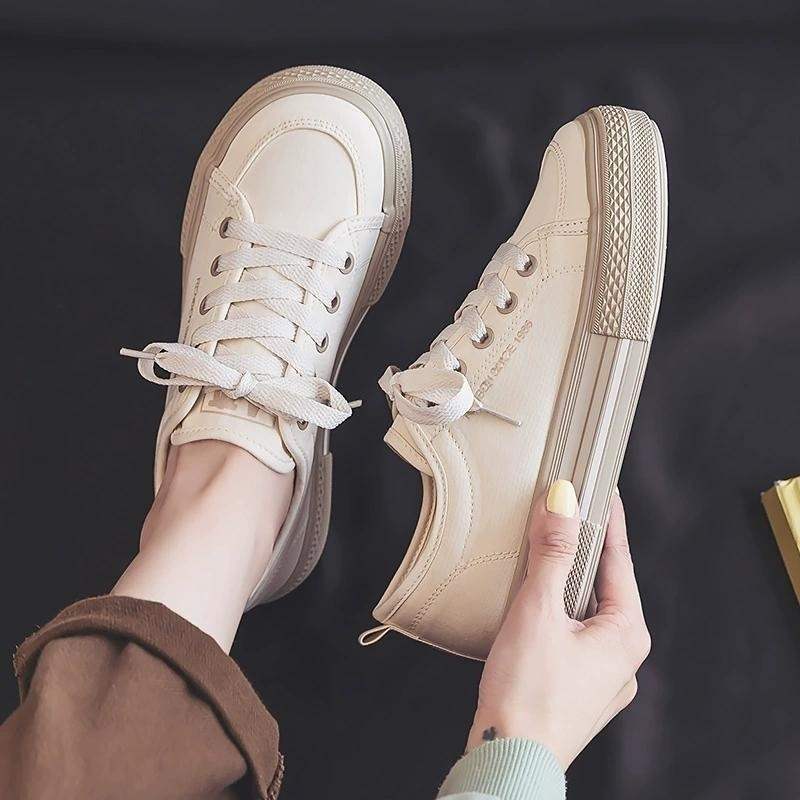 Women's Large Canvas Shoes2025Summer Casual Versatile White Shoes Black Big Toe Shoes Autumn Thick Sole Breathable Sneakers
