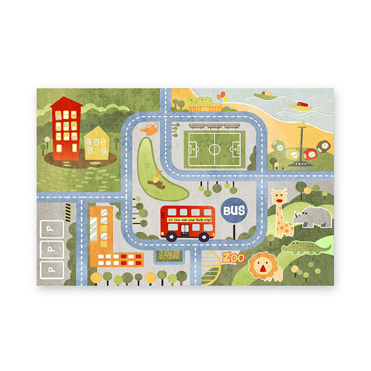 Bedroom Full Cover Early Education Baby Crawling Mat City Car Track Carpet Hopscotch Children's Room Game Mat