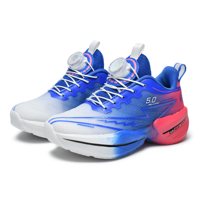 Children's Red Rabbit Sports Shoes Mesh Lightweight Breathable Student Physical Training Shoes Shock Absorption Anti-Slip Boys' Running Shoes