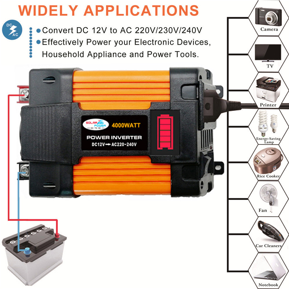 Car Converter Car Inverter300W/500W 12V Turn110V/220V Belt3.6A Double USB Mouth