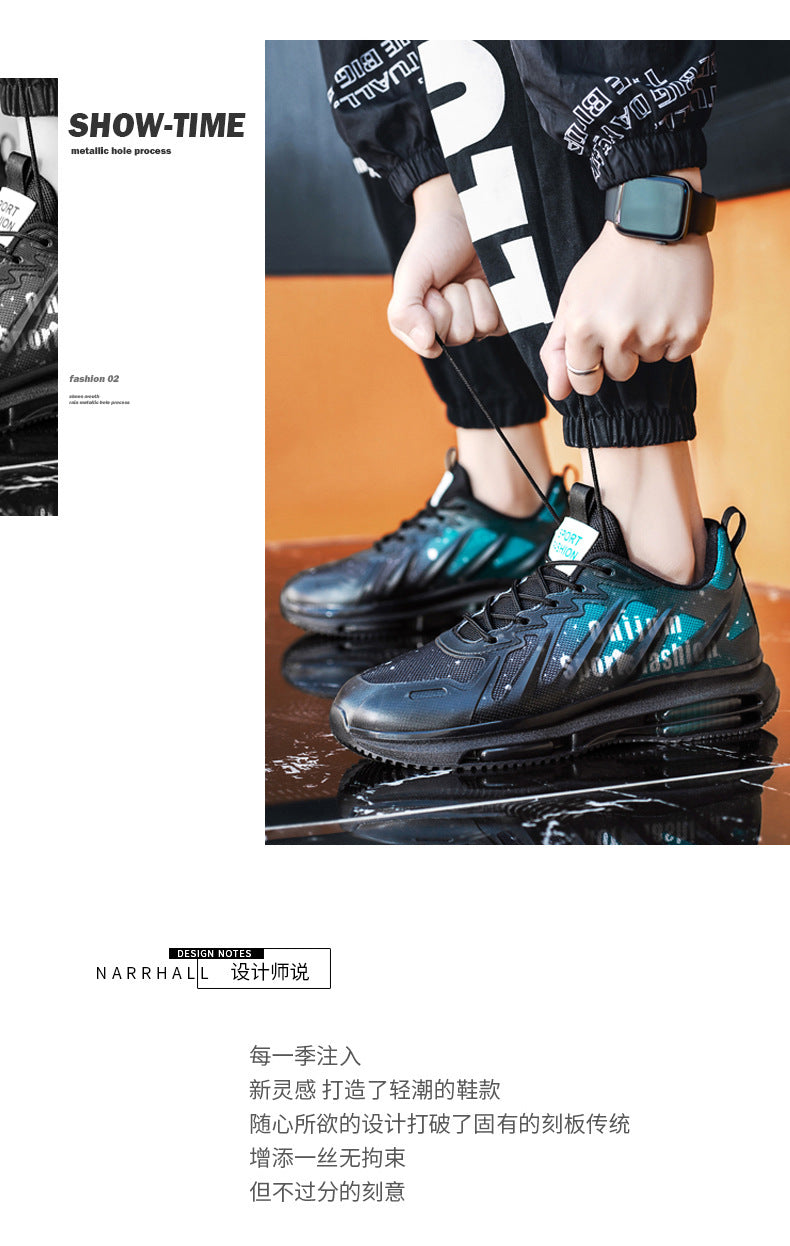 2025Summer New Fashion Luminous Trendy Shoes Casual Breathable Comfortable Men's Shoes Non-Slip Wear-Resistant Sports Running Shoes