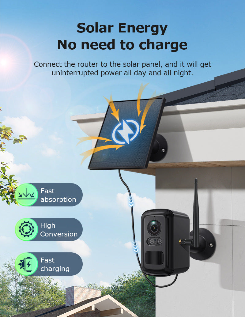 Private Model Wireless WiFi Repeater Solar Camera Combination Set HD Full Color Battery Camera