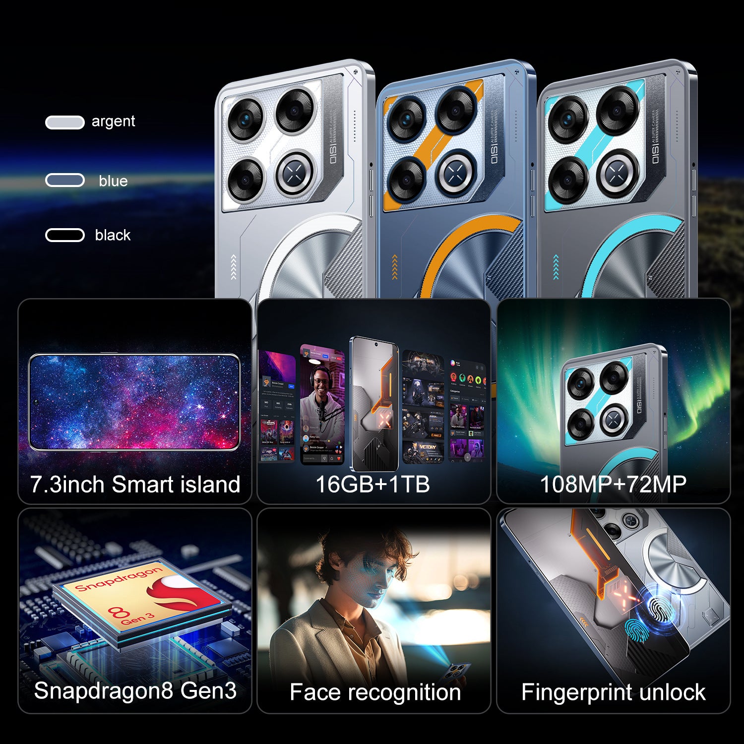 New Hot Selling Original Mobile Phone GT20 Pro Large Screen Android Smart16+1TB Factory Price for Mobile Phones