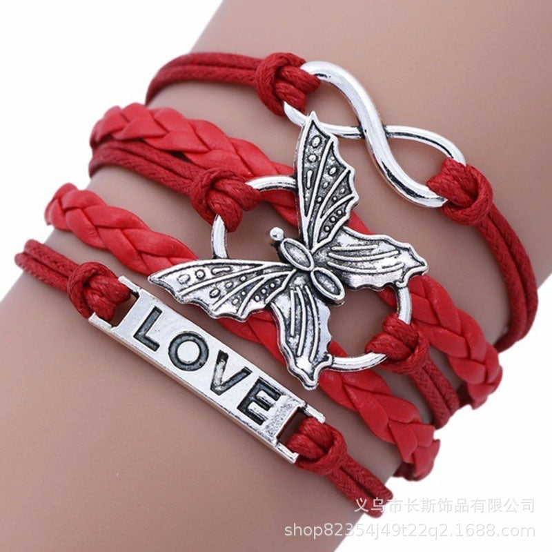 Blind Box Multi-layer Woven Bracelet Vintage Animal Pendant Bracelet Gift for Friends Blind Box Friendship Bracelet
