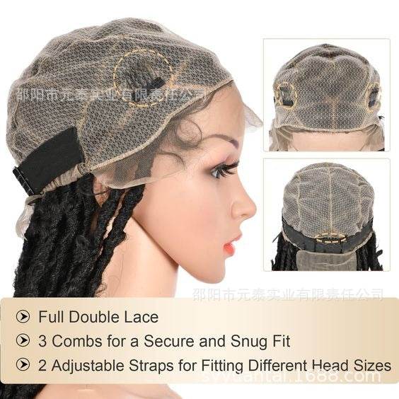 Full Double Lace 36" Braided Wigs  Cross Knotless Box Wigs