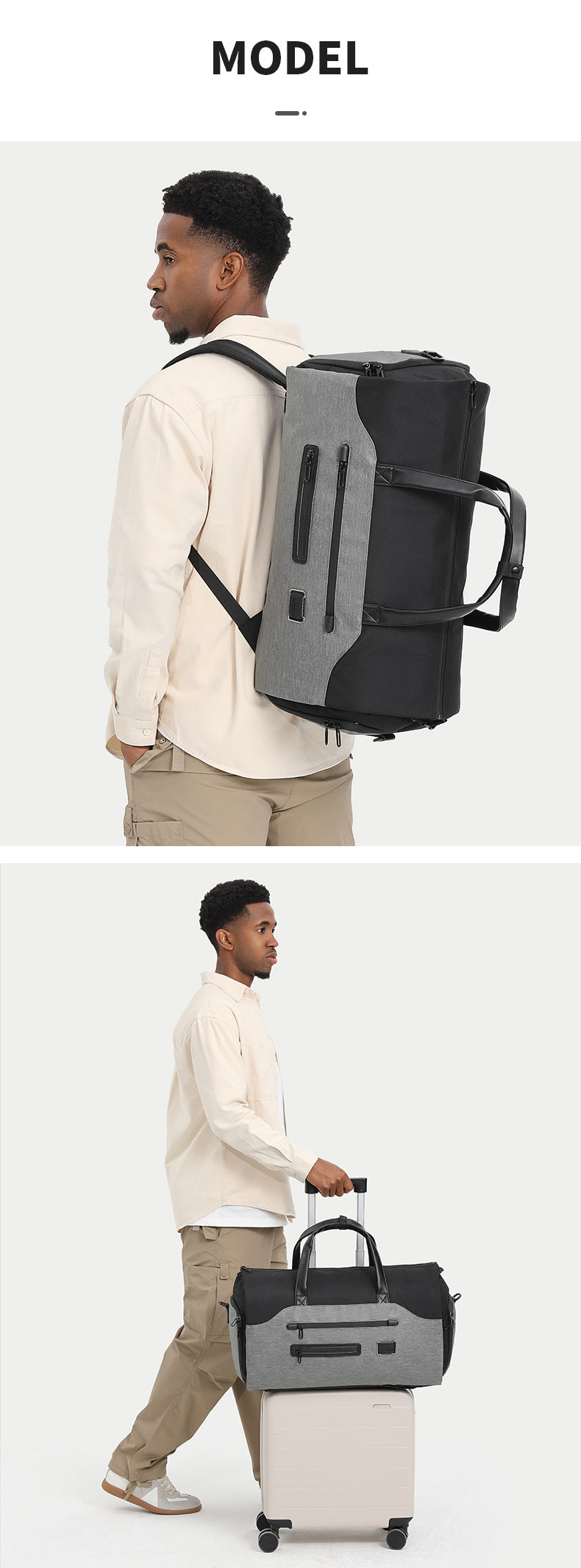 Men's Travel Bag Foldable Suit Gym Bag Large Capacity Multifunctional Waterproof Short Trip Handheld Shoulder Luggage Bag