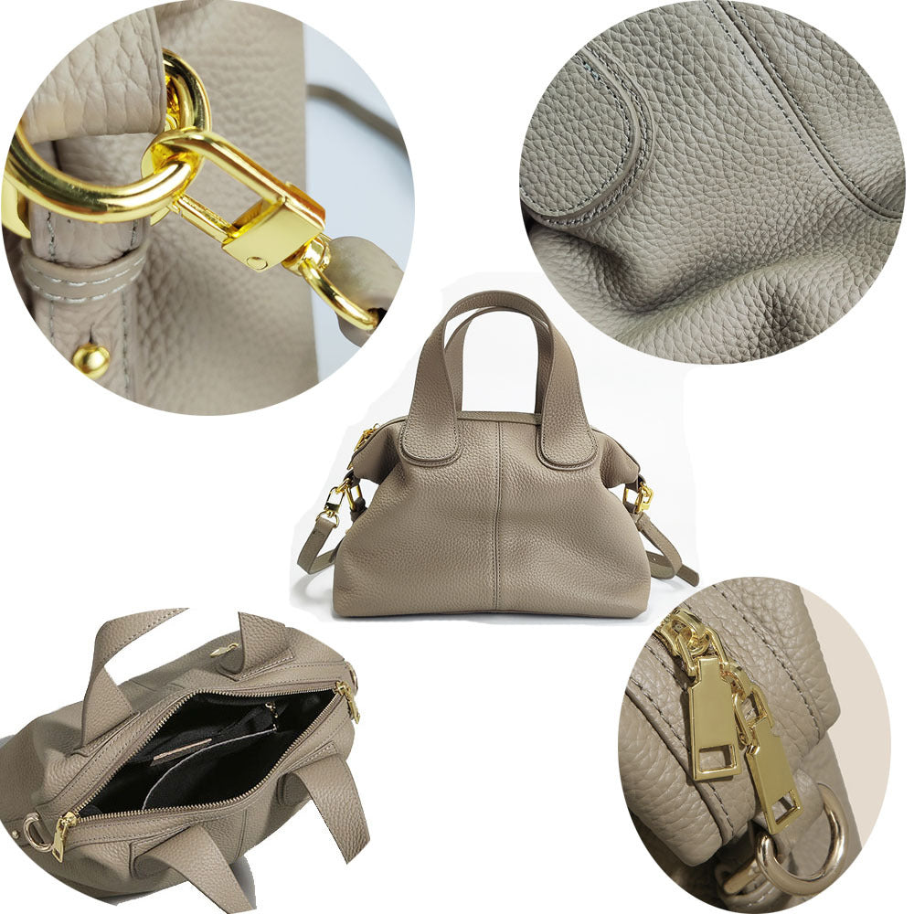 Guangzhou Bag High-End Genuine Leather Women's Bag Large Capacity Dumpling Bag Soft Top Layer Cowhide Handbag Single Shoulder Crossbody Bag