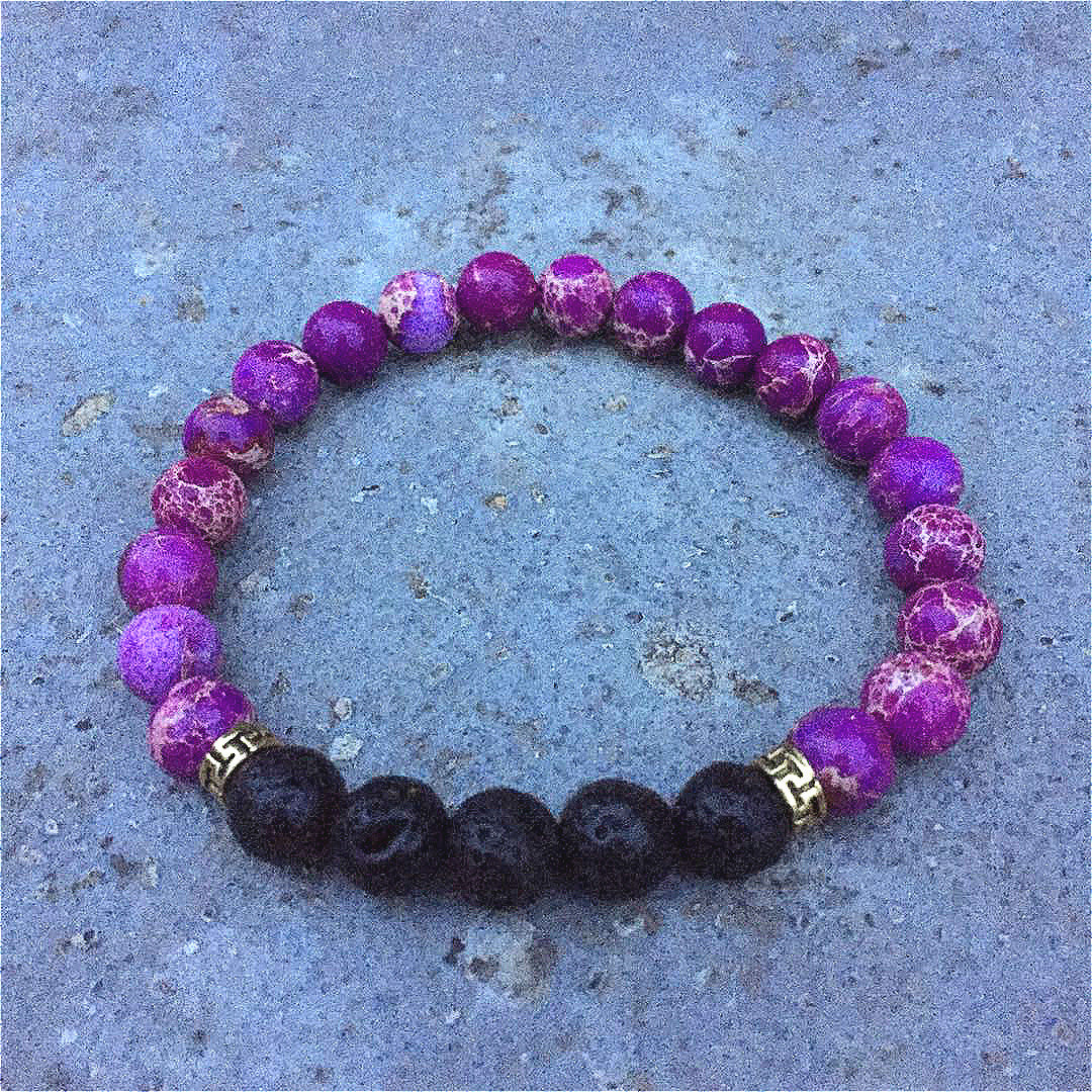 AliExpress8mm Volcanic Lava Stone Bracelet Natural Emperor Stone Couple Fashion Bracelet Factory Direct Sale