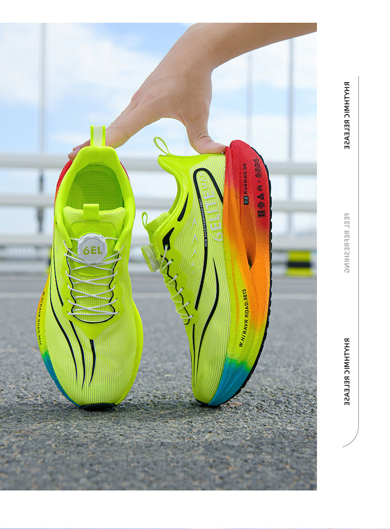 Feiteng6New Style Real Explosive Carbon Plate High Elastic Cushioning Running Shoes Luminous Casual fashion Couple Rotating Buckle Sneakers