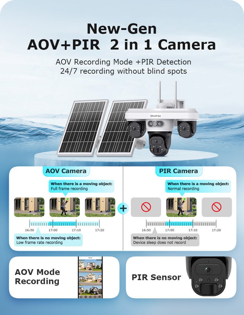 AOV Solar Camera Trinocular Solar Camera9MP High Definition Full Color AOV New Camera Product