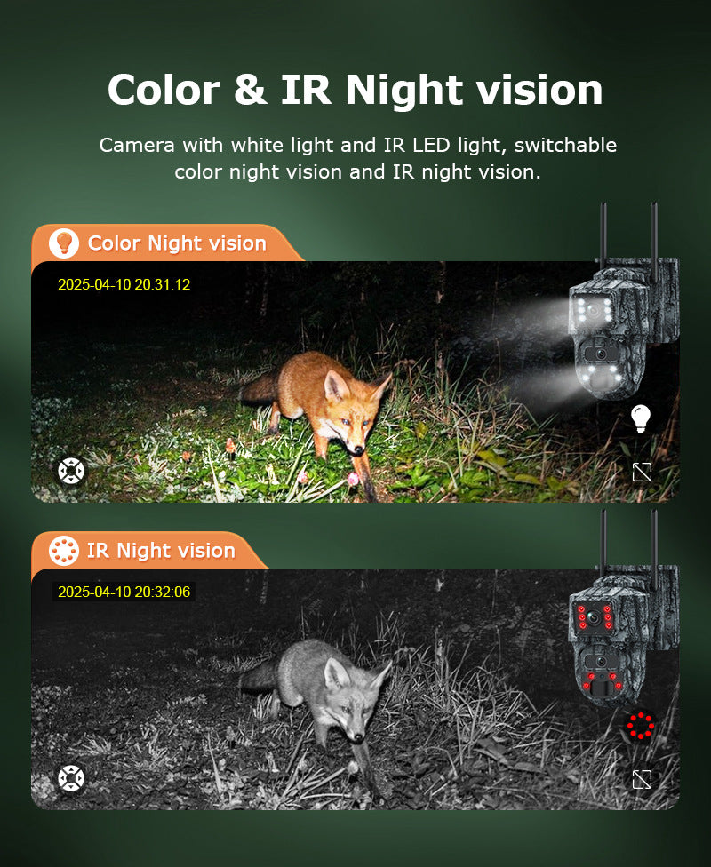 Specially designed for Solar Surveillance Cameras6MP High Definition Dual Screen4G Outdoor Waterproof Camera New Camouflage