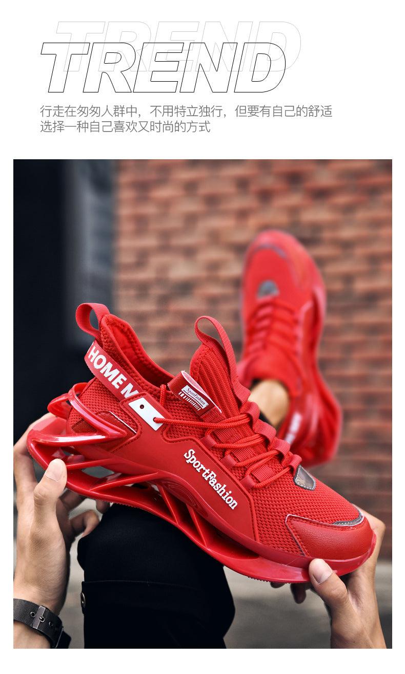 Spring New Large Size Blade Sole Sneakers Casual Versatile Men's Shoes Fashion National Style Patchwork Trendy Shoes