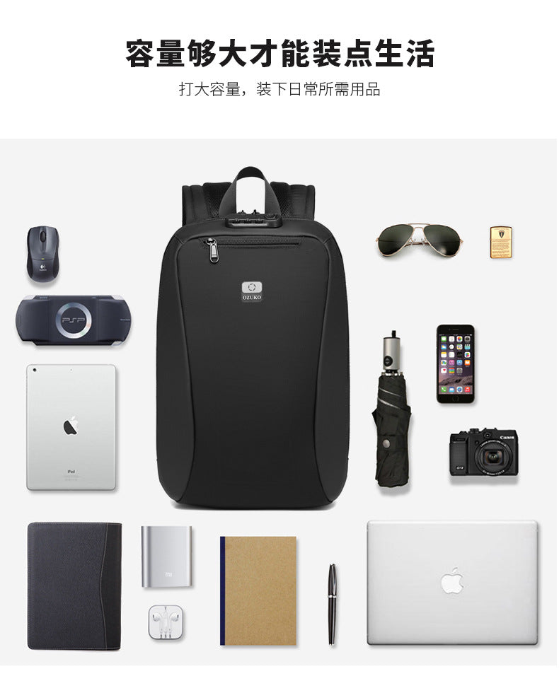 ozuko New Business Backpack Commuting Fashion Student School Bag Casual Waterproof Computer Backpack backpack