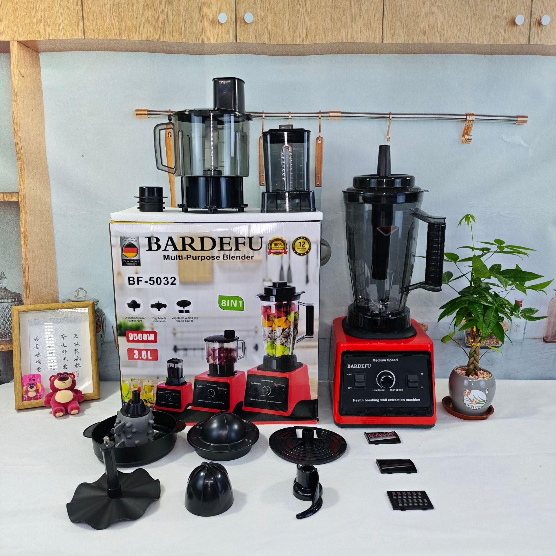 4L8in1blender Stainless Steel High-Power Pure Copper Blender Meat Grinder Ice Crusher Juicer Blender