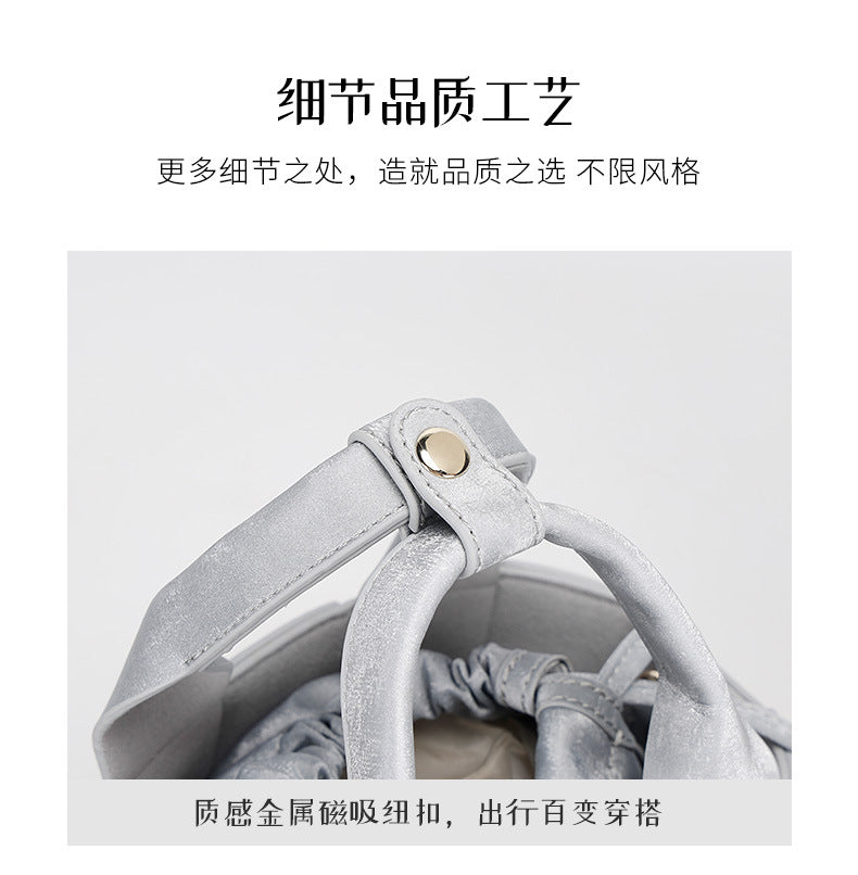 New Chinese Style Handmade Bucket Bag Woven Design Basket Handbag New Mini Crossbody Bag for Women