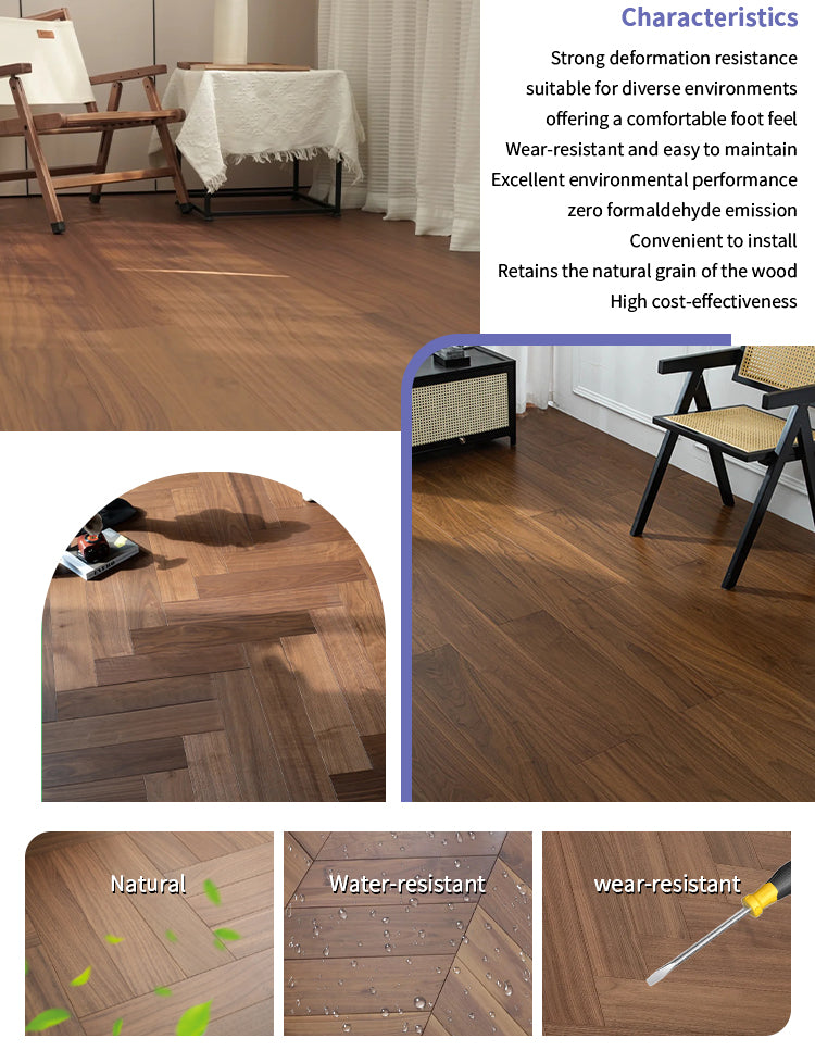 Premium 15mm Multilayer Black Walnut Flooring Customizable Design Engineered Wood Floor Rich Grain for Modern Outdoor Spaces