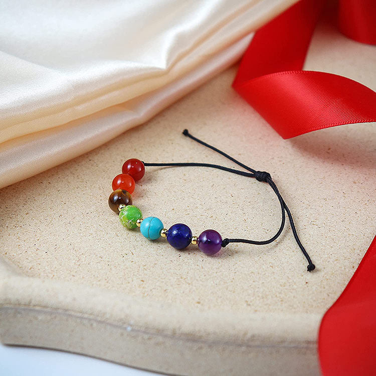 Cross Braided Bracelet Colorful Natural Stone Beaded Stretchable Bracelet Tiger Eye Blue Pine Colorful Braided Bracelet