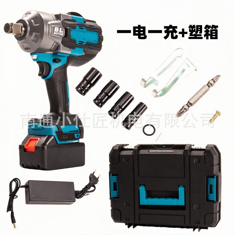 Manufacturer Supply Rechargeable Lithium Battery Wrench Cross-Border Trade High Torque Portable Impact Wrench Auto Repair Air Gun