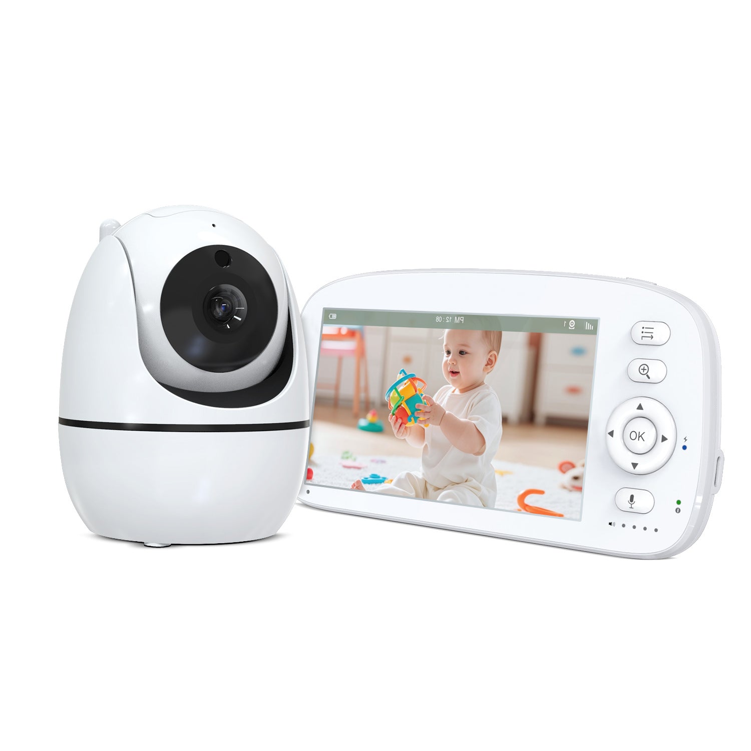 5.0Inch Digital Children's Night Vision Monitor Lullaby Intercom Room Temperature Detection HD Wireless Baby Monitor