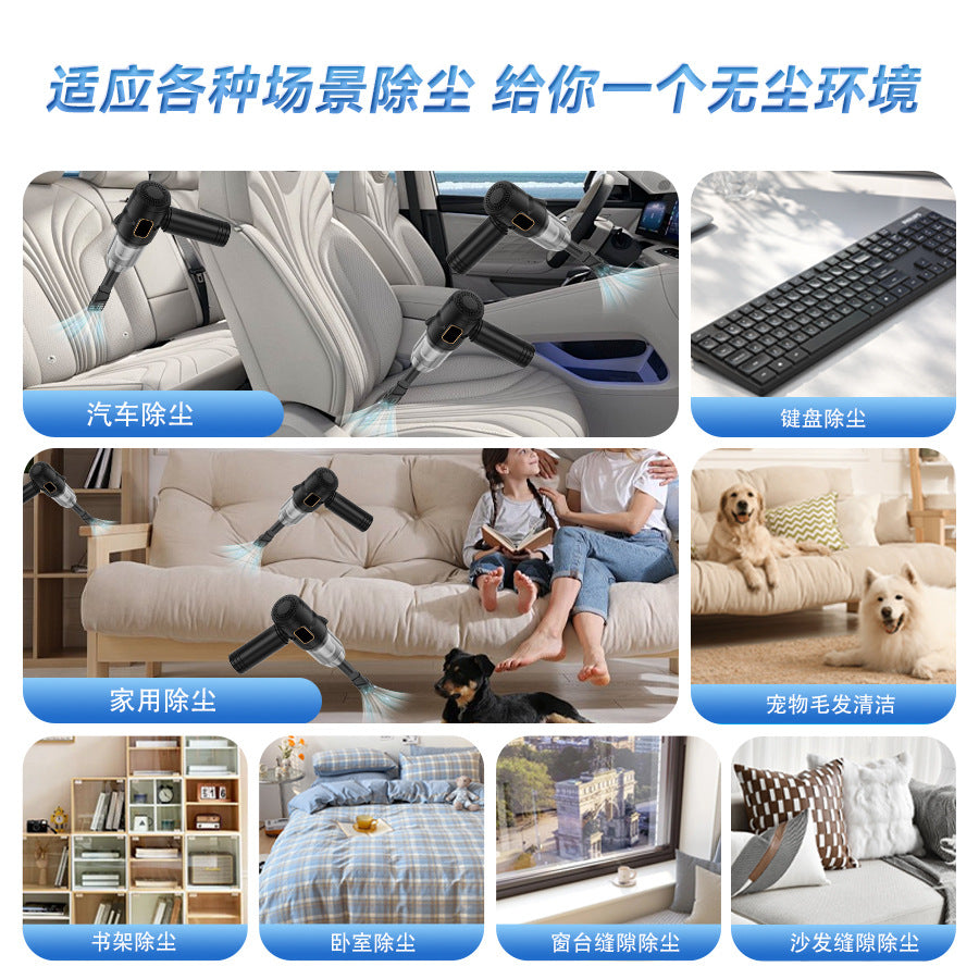 Mini Car Vacuum Cleaner Handheld Wireless Desktop Household Portable Small Large Suction Portable Dual-use Dust Collector