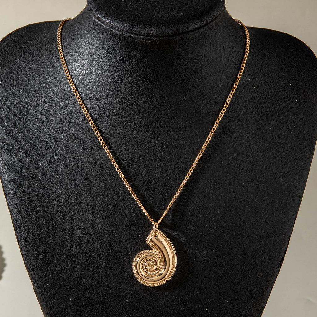 European and American Style Ocean-themed Cross Conch Starfish Pendant Leopard Print Exaggerated Necklace Collarbone Chain Jewelry