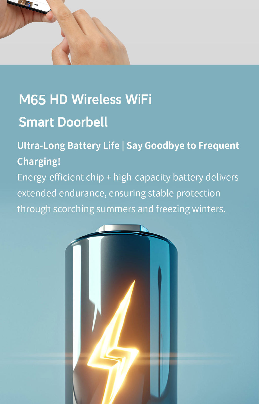 Low Power Consumption Wireless Visual Smart Doorbell Voice Intercom Home Alarm wifi Mobile Remote Electronic Cat Eye