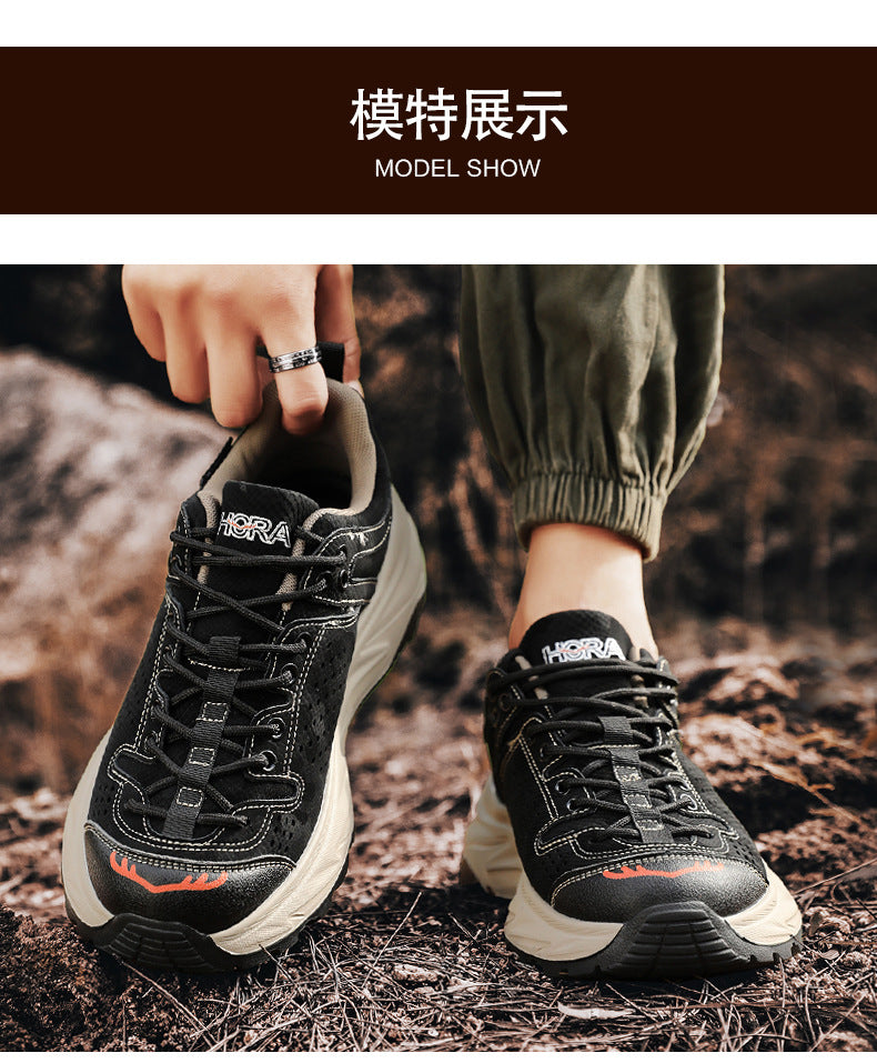 New Thick-Soled Height-Increasing Hong Kong Style Dad Shoes Trendy Retro Outdoor Non-Slip Hiking Shoes Sports Casual Shoes Men's Shoes