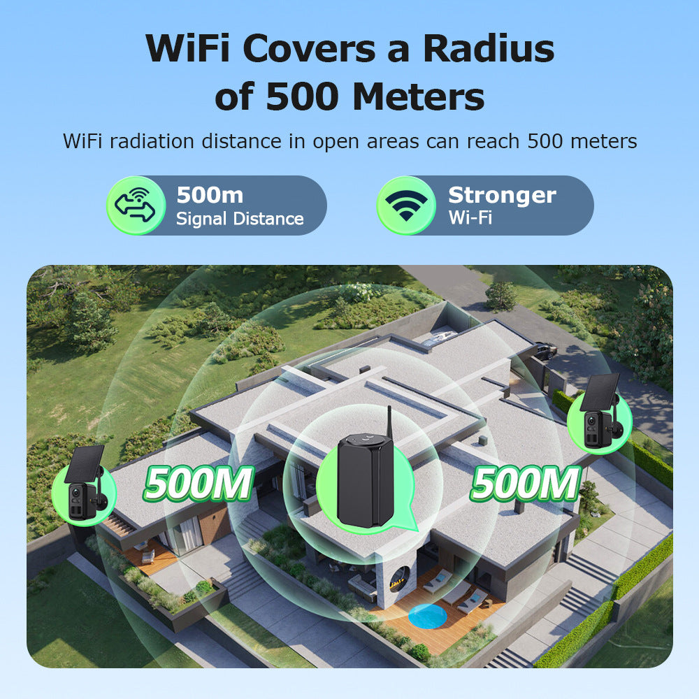Private Model Wireless WiFi Repeater Solar Camera Combination Set HD Full Color Battery Camera