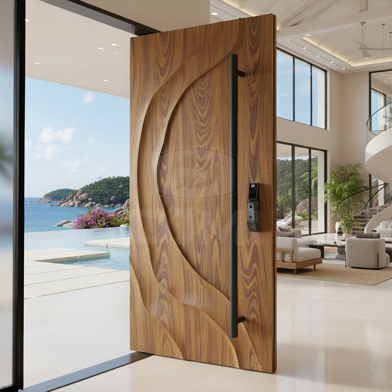 China Top Manufacturer Modern Design Villa Exterior High-end Main Solid Wood Entry Door for Houses Outside Front Door